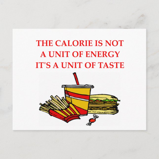 diet calorie joke postcard (Front)