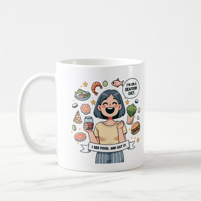 Diet Humor Mug – For the Hungry and Honest Soul" (Gauche)
