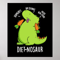 Diet-nosaur Funny Dinosaur Puns Dark BG