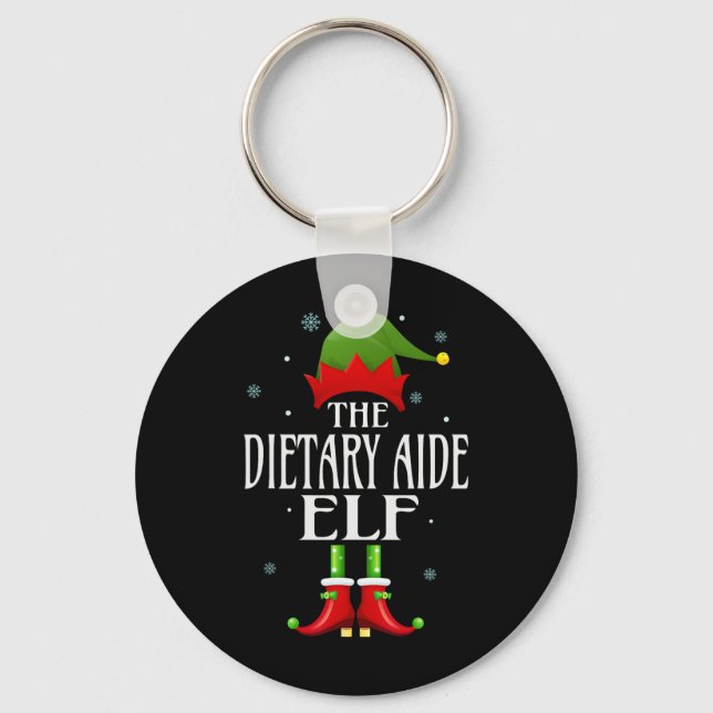 Dietary Aide Elf Xmas Funny Family Matching Christ Keychain (Front)
