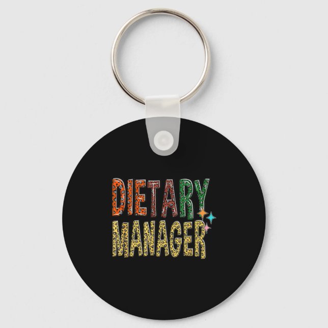 Dietary Manager Funny Leopard Dietician Management Keychain (Front)