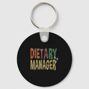 Dietary Manager Funny Leopard Dietitian Management Keychain