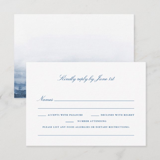 Dietary Restrictions RSVP card - Deer Isle Maine (Front/Back)