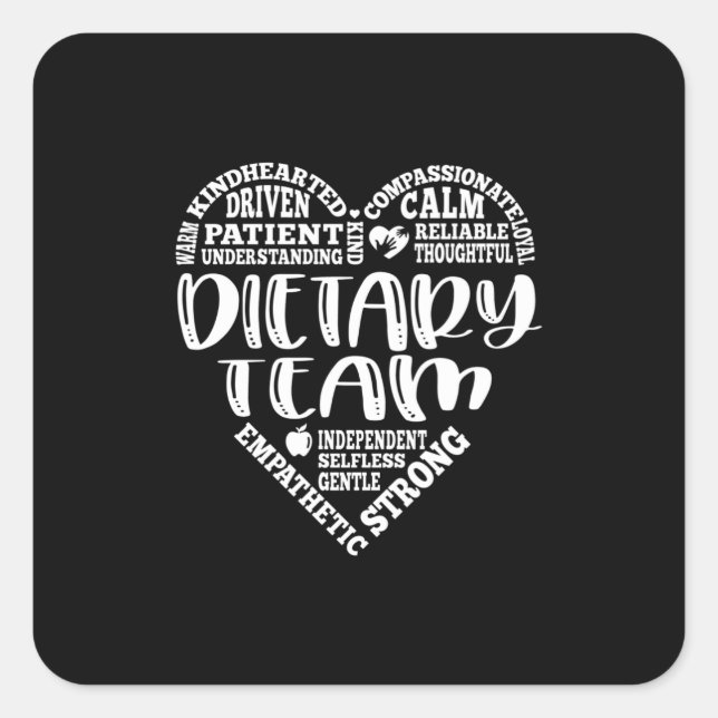 Dietary team, dietary aide, subway art square sticker (Front)