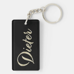 Dieter Name whitegold key trailer Keychain