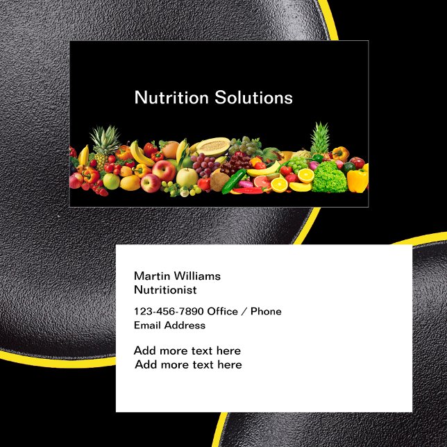 Diététicienne nutritionniste Nouveaux Cartes de vi (Dietician Nutrition business cards by Custom Business Templates)