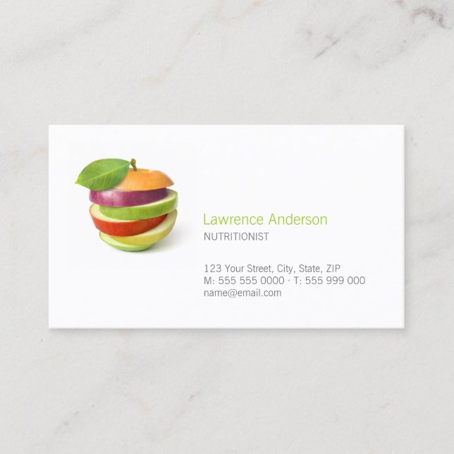 Diététiste / Nutritionniste / carte de visite alim (Devant)