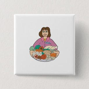 Dietician 2 Inch Square Button