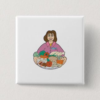 Dietician 2 Inch Square Button