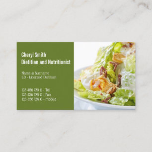 Dietician healthy Caesar salad egg bacon lettuce Business Card