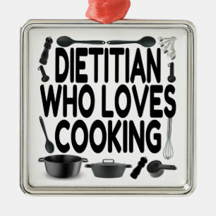 Dietician Loves Cooking Metal Ornament