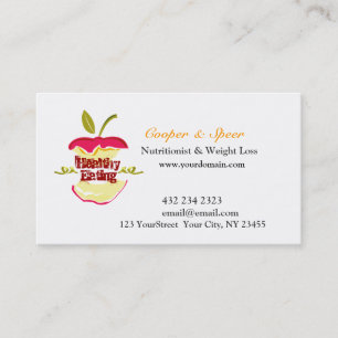 Dietician Nutritionist  Apple Design  Business Card