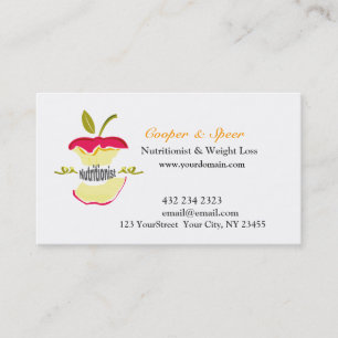Dietician Nutritionist  Apple Design  Business Card