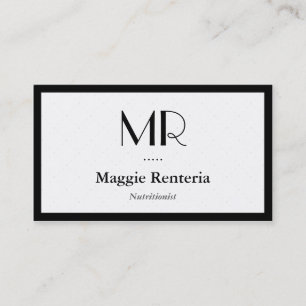 Dietician Nutritionist - Clean Stylish Monogram Business Card