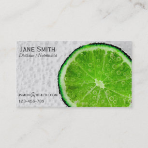 Dietician Nutritionist freelance health Business Card