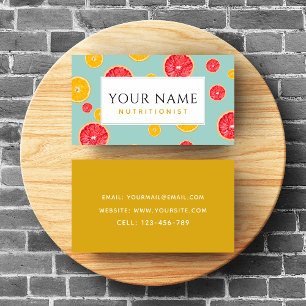 Dietician Nutritionist Lime Orange Grapefruit Food Business Card