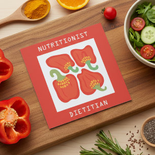 Dietician, nutritionist square business card