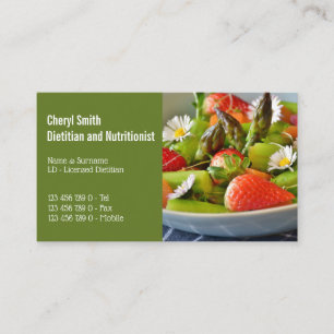 Dietitian healthy garden flower salad photo business card