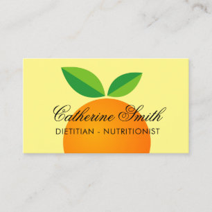 Dietitian nutritionist orange fruit business card