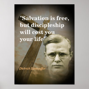 Dietrich Bonhoeffer Quote On Salvation Poster