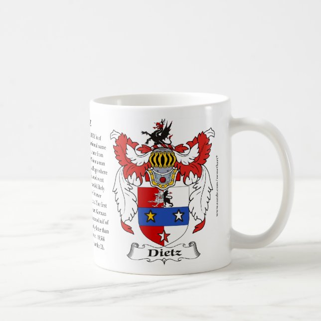 Dietz, the Origin, the Meaning and the Crest Coffee Mug (Right)