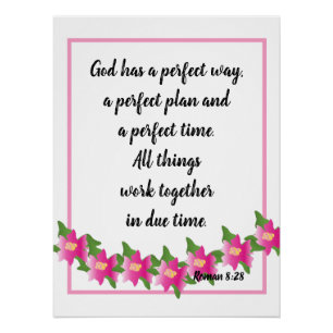 Dieu a une manière parfaite Roman 8:28 Poster