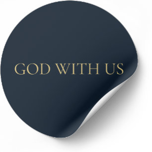 DIEU AVEC NOUS – Autocollant Noël Minimaliste Navy