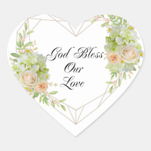 Dieu bénisse notre amour -Belle sticker de coeur