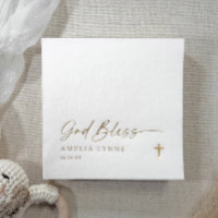 Dieu Bénisse Serviettes de Baptême Croix Moderne O