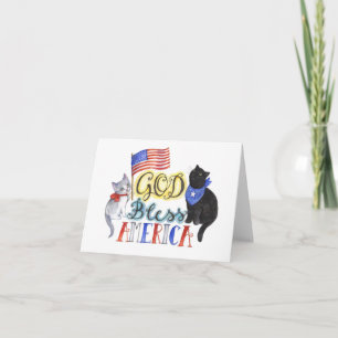 Dieu bénissent la carte de chats de l'Amérique