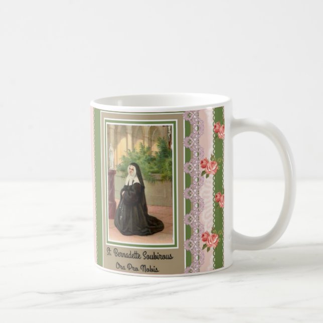 Dieu de St Bernadette Lourdes vous bénissent tasse (Droite)