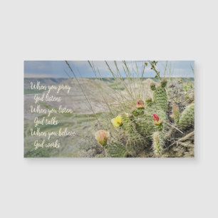 Dieu Écoute Magnet Photo de Fleur de Cactus Inspir