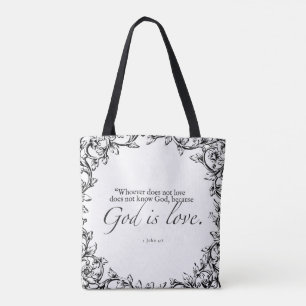 Dieu est amour Bible Citation Sac fourre-tout