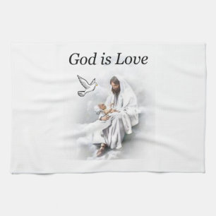 Dieu est Amour, Jésus serviette de cuisine