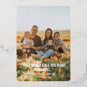 (Dieu est avec nous) Christian Foil Carte de Noël