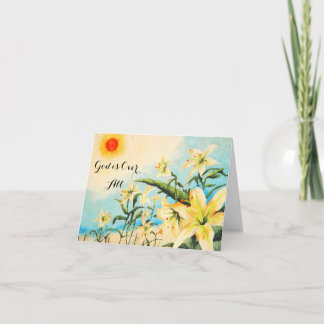 Dieu est fini toute l'Art original Lilly carte de 