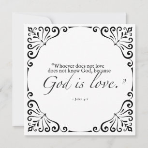 Dieu est l'amour bible Carte de voeux Penser à vou