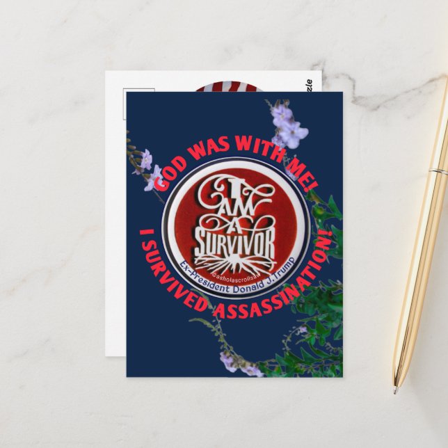 "DIEU ÉTAIT AVEC MOI" JE SUIS UNE Carte Postale SU (Devant/Arrière en situation)