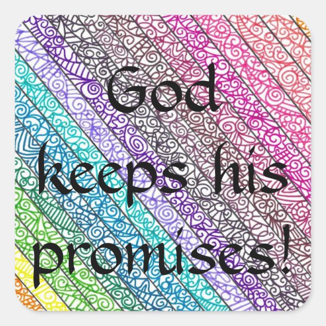 "Dieu Garde Ses Promesses !" Stickers carrés (Devant)