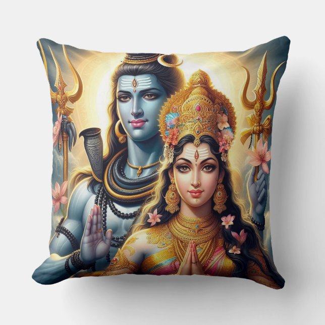 Dieu hindou et déesse Shiva et Coussin Parvati (Recto)