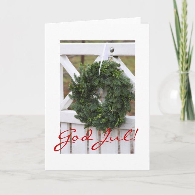 Dieu juillet ! Carte suédoise de guirlande de Noël (Devant)
