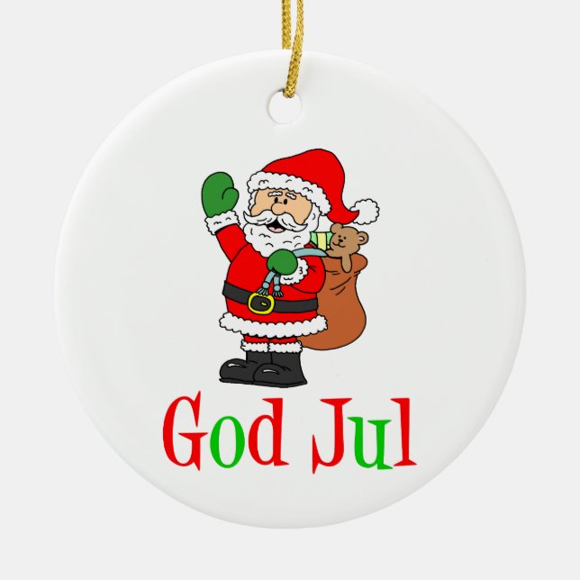 Dieu Jul Suédois Noël Père Noël Ornement (Devant)