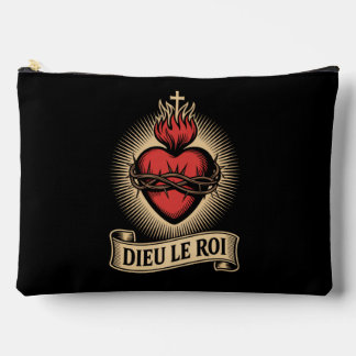 Dieu Le Roi Catholic Monarchist Sacred Heart  Accessory Pouch