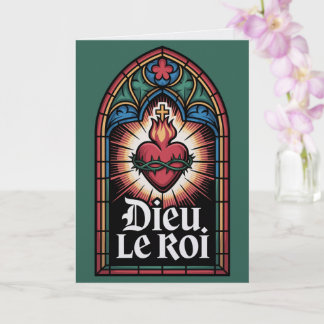 Dieu Le Roi Catholic Monarchist Sacred Heart Card