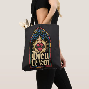 Dieu Le Roi Catholic Monarchist Sacred Heart Tote Bag