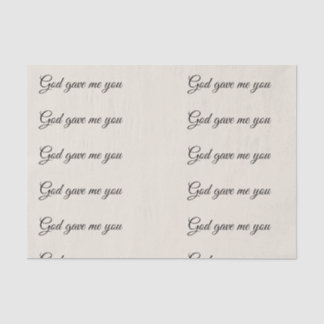 "Dieu me vous a donnés" papier de soie de soie de