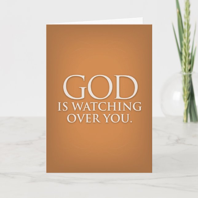 Dieu observe au-dessus de vous. Carte de voeux (Devant)