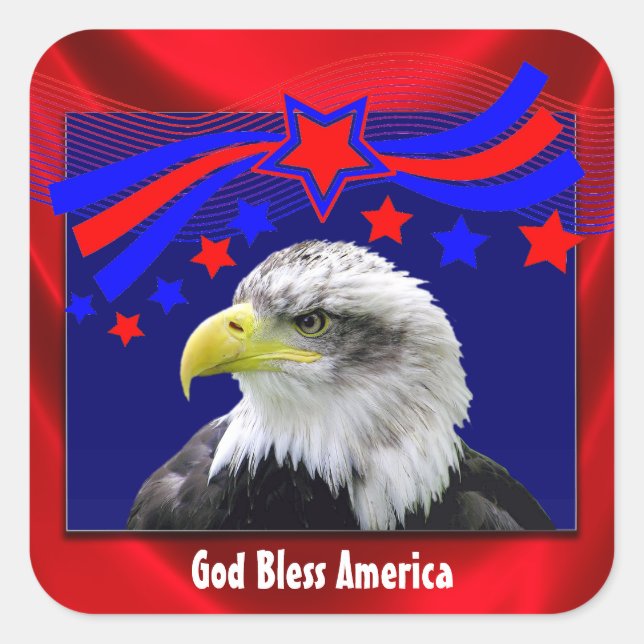 Dieu Patriotique Bénit L'Amérique Avec Des Sticker (Devant)