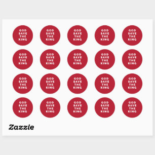 Dieu sauve le roi Sticker rond classique patriotiq