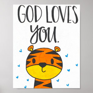 Dieu vous aime Poster Enfants
